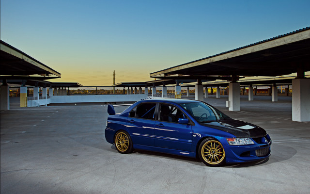 Blue car parking lot building #7 free wallpaper - medium preview image