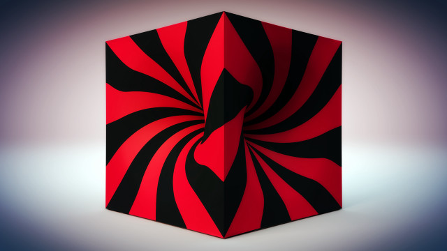 Red black box illusion butterfly free wallpaper - medium preview image