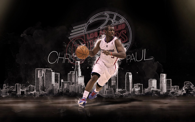 Basketball player running city lights free wallpaper - medium preview image