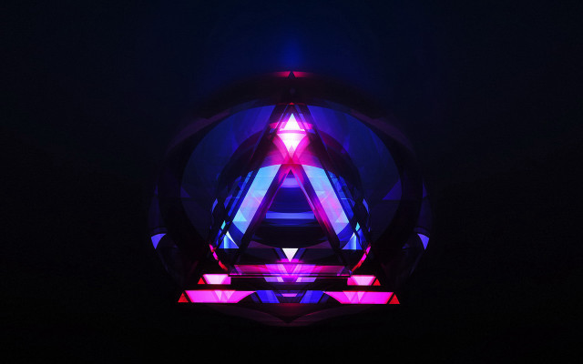 Colorful triangle dark light glowing free wallpaper - medium preview image