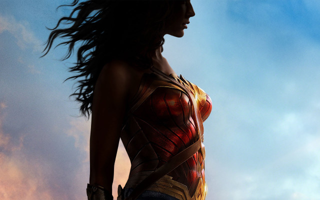 Woman wonder costume cloudy sky free wallpaper - medium preview image