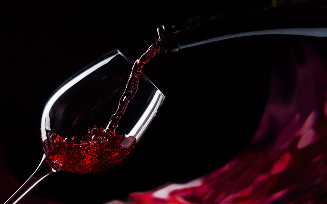 Wineglass redwine blackbackground redswirl photorealism free wallpaper - medium preview image