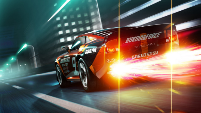 City night car bus lights free wallpaper - medium preview image