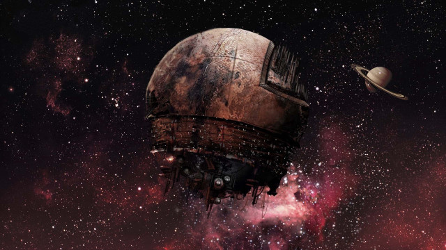 Space station galaxy saturn foreground free wallpaper - medium preview image