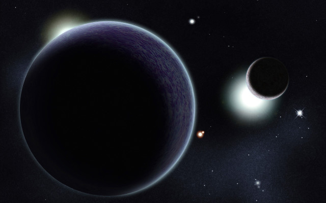 Black hole planets star light free wallpaper - medium preview image