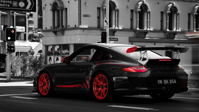 Black white car red rims #2 free wallpaper - medium preview image