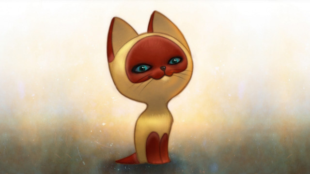 Cat blue eyes standing painting free wallpaper - medium preview image