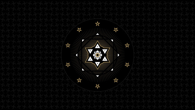 Black gold star david illusion free wallpaper - medium preview image