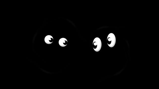 Black background two eyes moon free wallpaper - medium preview image