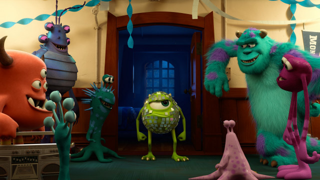 Monsters door blue ribbon green free wallpaper - medium preview image