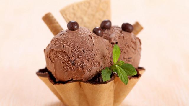 Ice cream scoops chocolate leaf free wallpaper - medium preview image