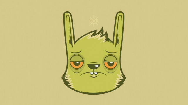 Green bunny big eyes weird free wallpaper - medium preview image