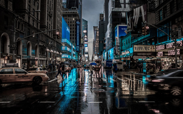 City street night lights skyscraper #2 free wallpaper - medium preview image