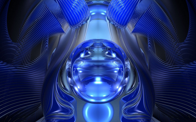 Blue abstract circular center generative free wallpaper - medium preview image