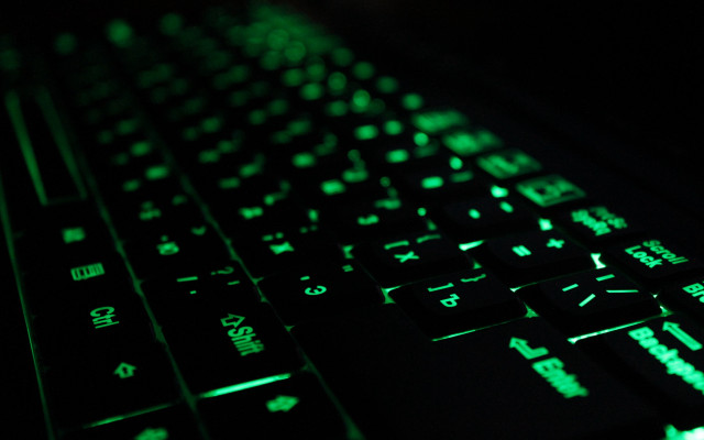 Glowing green keyboard dark multiple free wallpaper - medium preview image