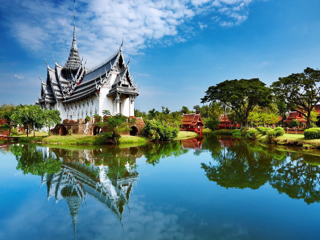 Sumatraism bobthompson architecture lake shrine free wallpaper - medium preview image