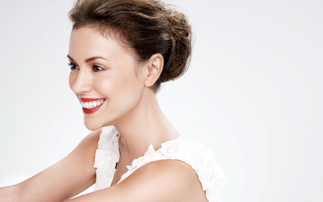 Constance anne parker smiling photorealistic free wallpaper - medium preview image