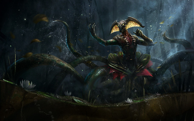 Demonic umbrella snake fantasy night free wallpaper - medium preview image