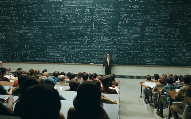 Man classroom fireworks starry night free wallpaper - medium preview image