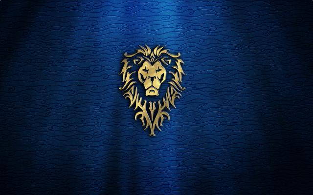 Lion head blue background gold free wallpaper - medium preview image