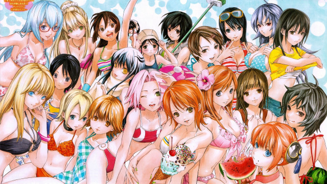 Anime girls bikini cake group free wallpaper - medium preview image