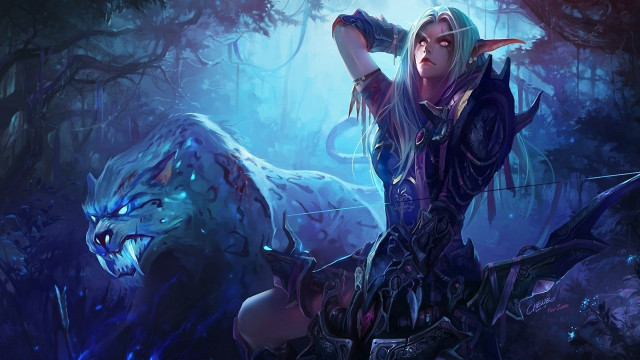 Woman sword woods wolf forest free wallpaper - medium preview image