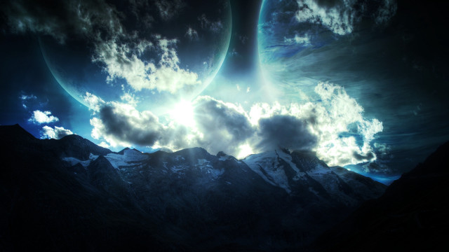 Mountain range clouds bright light free wallpaper - medium preview image