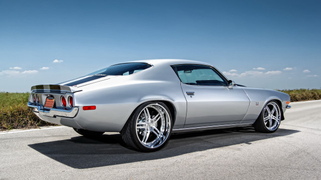 Silver car road field blue free wallpaper - medium preview image