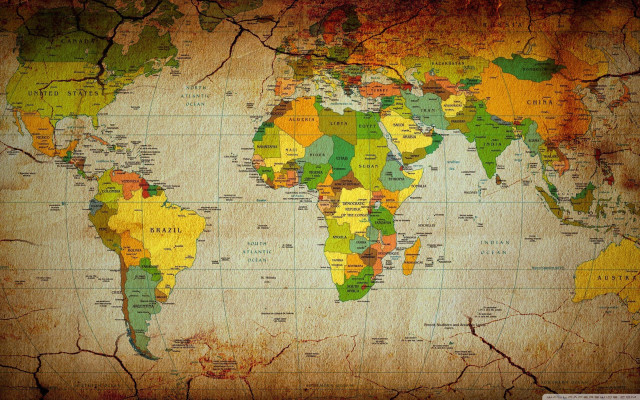 World map countries colors detailed #2 free wallpaper - medium preview image