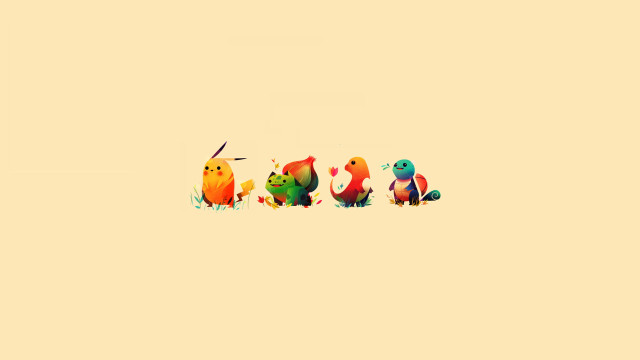 Cartoon animals row yellow sky free wallpaper - medium preview image