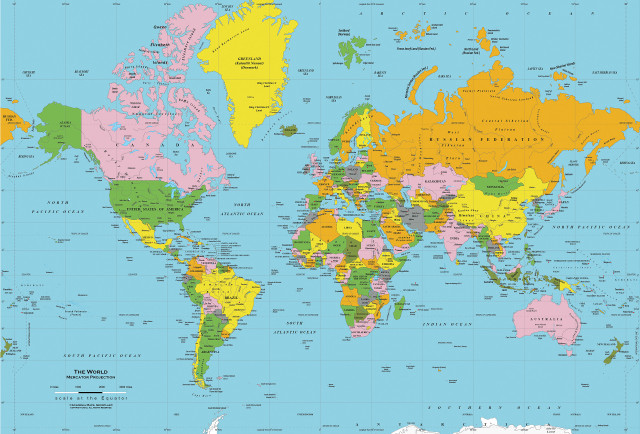 World map countries major cities #2 free wallpaper - medium preview image