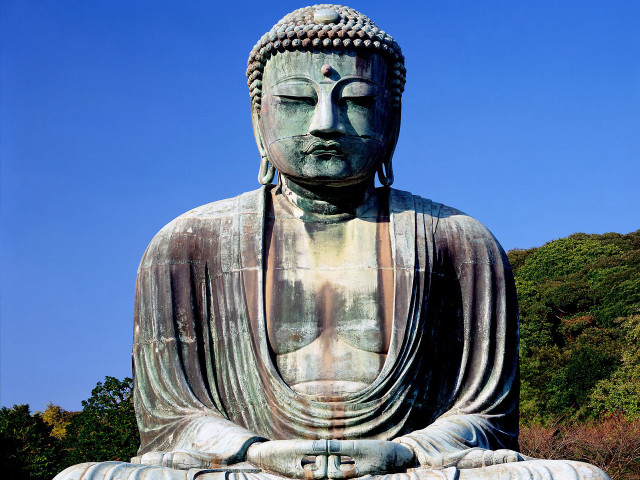 Large buddha statue park blue free wallpaper - medium preview image