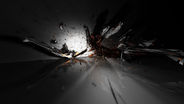 Shattered glass blackwhite light raytraced free wallpaper - medium preview image