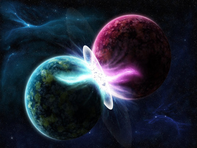 Two planets space star blue free wallpaper - medium preview image