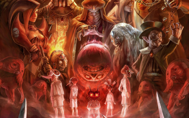 Demonic glowing eye group boys free wallpaper - medium preview image