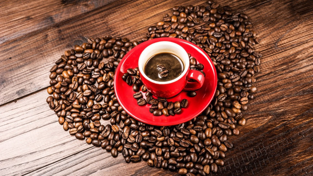 Red coffee cup coffee beans #2 free wallpaper - medium preview image