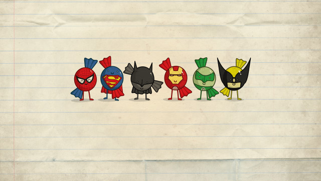 Cartoon characters lined row pop free wallpaper - medium preview image