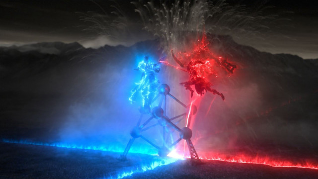 Couple hill fireworks mountain background free wallpaper - medium preview image