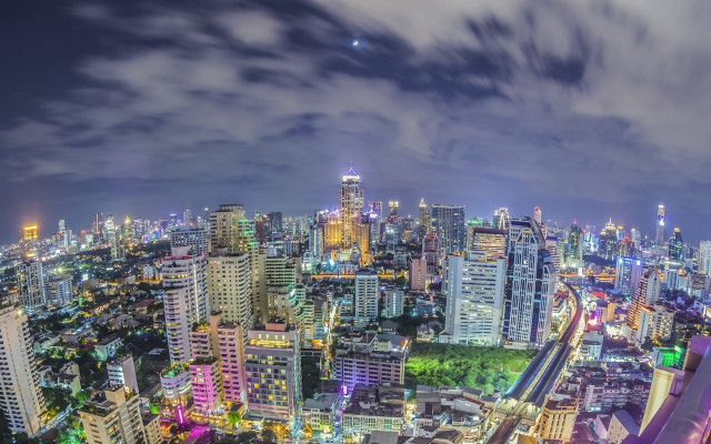 Tokyo cityscape night traffic cloudy free wallpaper - medium preview image