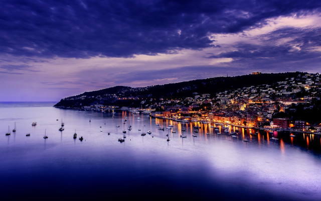 City hill water bridge nightscape free wallpaper - medium preview image