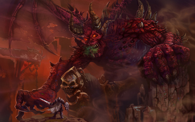Demonic horned skull back cave free wallpaper - medium preview image