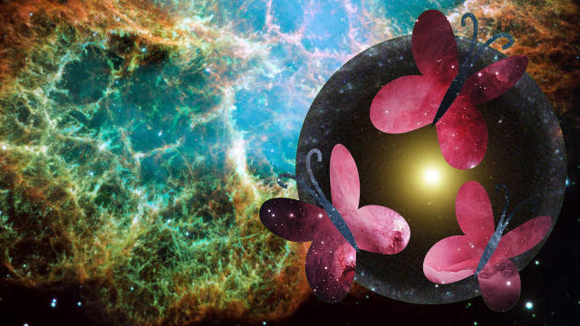 Butterfly cosmic star cluster aurora free wallpaper - medium preview image