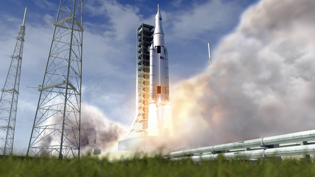 Rocket launch smoke building space free wallpaper - medium preview image