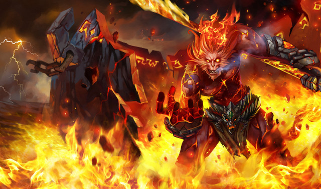 Demonic demon flames sword background free wallpaper - medium preview image