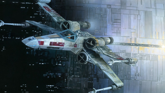 Star wars fighterjet spacestation starfighter free wallpaper - medium preview image