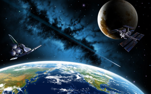 Space station earth space satellite #2 free wallpaper - medium preview image
