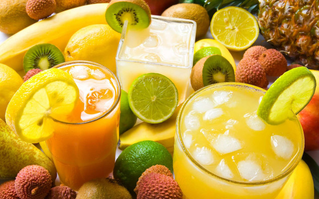 Table fruit drinks pile juice free wallpaper - medium preview image