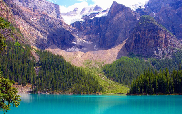 Mountain lake forest snowy mountains #3 free wallpaper - medium preview image