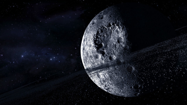 Large moon dark sky stars free wallpaper - medium preview image