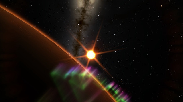 Bright star foreground dark sky free wallpaper - medium preview image